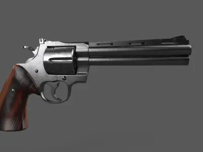 357 Magnum pistol Free low-poly 3D model