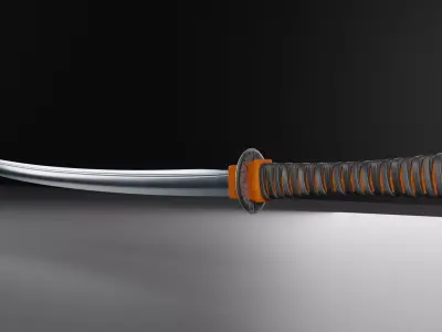 Weapon Sword Katana with wooden handle 3D model 3D model
