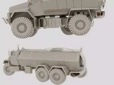 Armored Military Fuel Transport Truck for 3D print 3D model