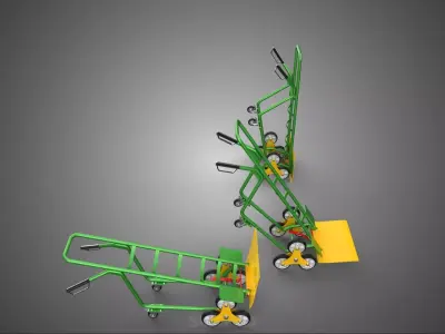 ADJUSTABLE PLATE TOE BASE BED POSITION HAND TRUCK STAIR CLIMBING 3D model