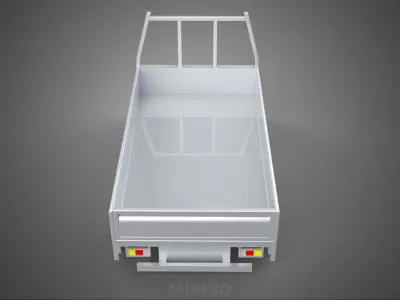 BAKKIE UTE PICKUP TRUCK FLAT BED CHASSIS BACK TRAY HEADBOARD VAN 3D model