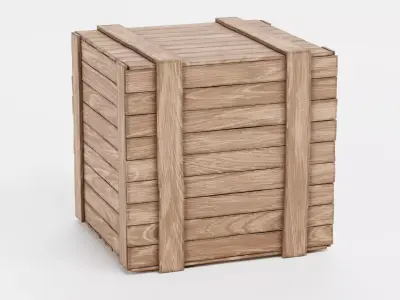Wooden Crate V11 - Clean Storage and Transport Box 3D model