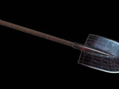 Coffin and Shovel for AAA Games Low-poly 3D model