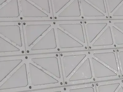 Triangular Sci-Fi White Metal Plate PBR Seamless Texture