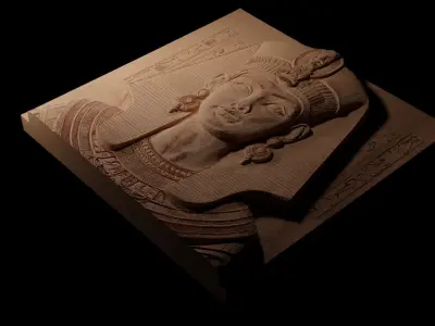 Pharoah Sandcasting Bas High Relief CNC 3D print model