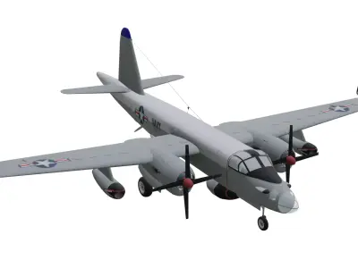 Lockheed P2V Neptune Low-poly 3D model purchase