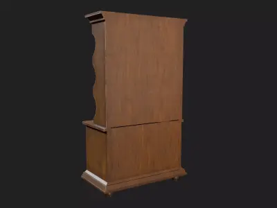 Classic Wooden Display Cabine Low-poly 3D model