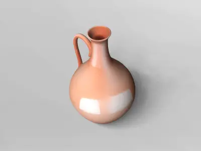 Elegant Terracotta Pitcher 3D Model 3D model