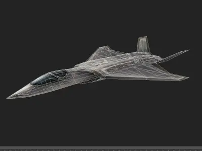 F-X  NGAD concept aircraft painted game model Low-poly 3D model Low-poly 3D model