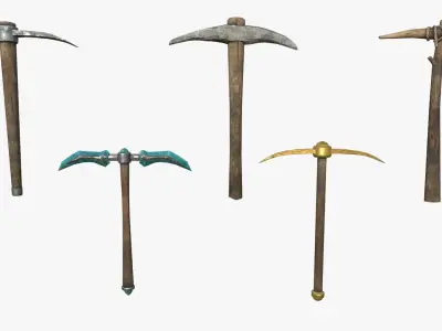 Pickaxe pack Low-poly 3D model