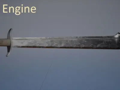 Falshion sword Free low-poly 3D model