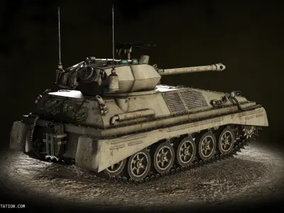 Tank for Videogames Low-poly 3D model