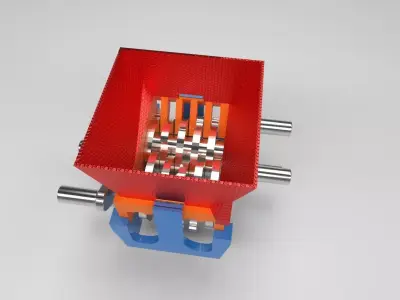 Crushing Machine-Shredder-Crusher-Machine PBR GameReady 3D Model Low-poly 3D model