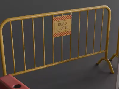 STREET BARRIER PACK Low-poly 3D model