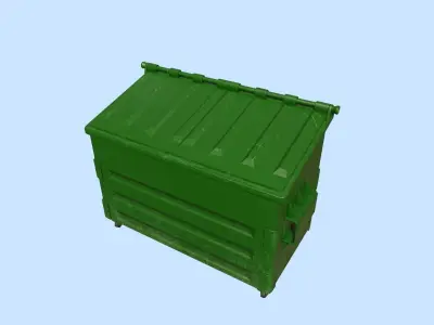 Dumpster lowpoly trash can Low-poly 3D model