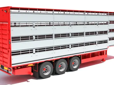 Cattle Animal Transporter Trailer 3D model purchase