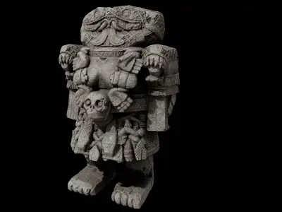 Aztec Huitzilopochtli Statue 3D model