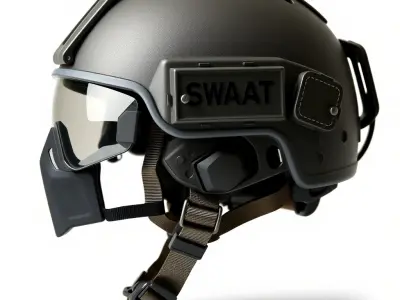 Tactical SWAT Helmet D Model Pack Low-poly 3D model