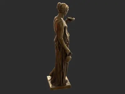 Hebe Statue - Gold Low-poly 3D model
