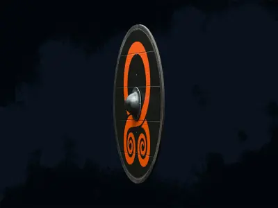 Viking shield 4 - Freshforged Low-poly 3D model