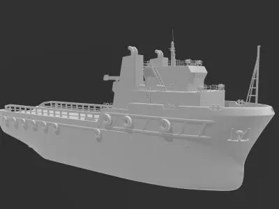 high detailed tug boat 3D print model