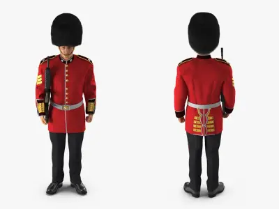 British Royal Guard Holding Gun 3D model