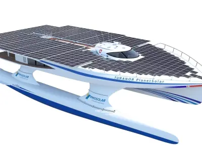 PlanetSolar solar powered boat Low-poly 3D model