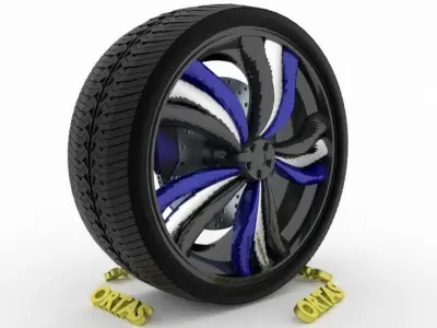 ORTAS CAR WHEEL RIM 122 GAME READY WHEEL RIM TIRE 3D model