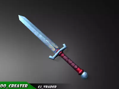 Fantasy Sword 3D Lowpoly Model Low-poly 3D model