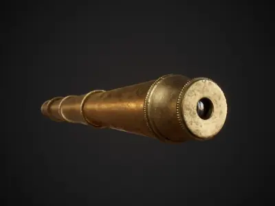 PBR Aged Spyglass Low-poly 3D model