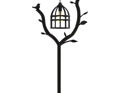 Cage Lamp Design Floor Lamp 3D Model OBJ FBX SKP MTL 3D model