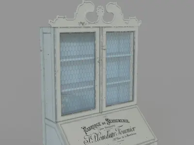 Vintage White Armoire 3D model