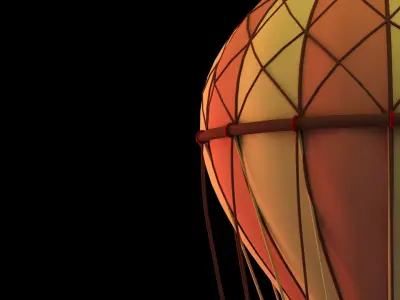 Hot Air Balloon Low-poly 3D model get