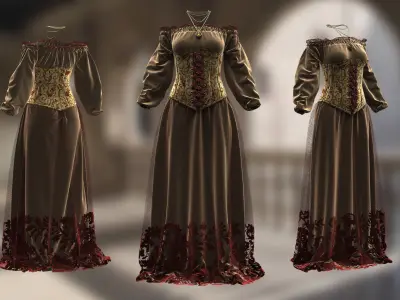 Medieval BaroccoDress 3D model
