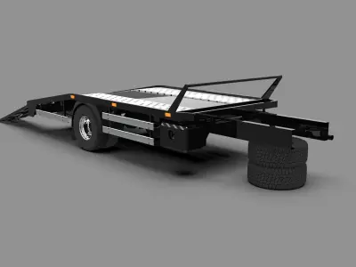 Generic Flatbed Tow Truck Low-poly 3D model