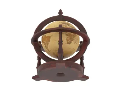 Textured Antique Globe - Color 3D printing 3D print model