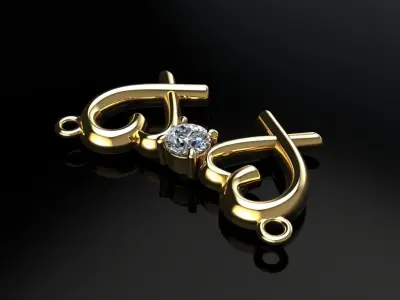 Dainty Double Heart Diamond Pendant 3D print model