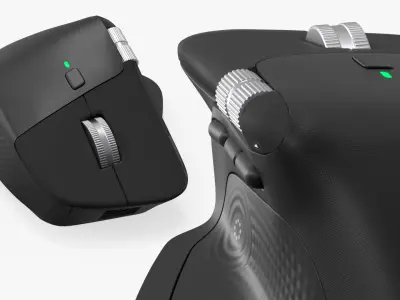 Multi-Scroll Bluetooth Office Mouse Black 3D model