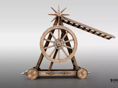 Medieval Scaling Ladder Low-poly 3D model