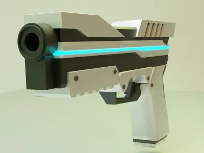 Sci-fi Pistol Low-poly 3D model