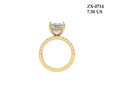 Princess Art Deco Ring 3D print model 15