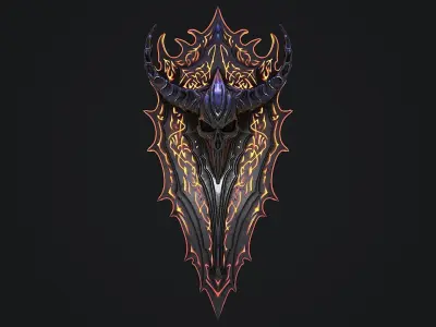 Fantasy shield 1 game ready 3d model Low-poly 3D model