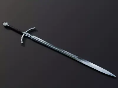 Low Poly Medieval Swords 3D Model PBR Low-poly 3D model