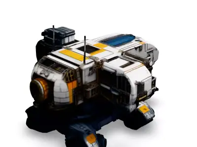SciFi Mining Crawler Vehicle Low-poly 3D model