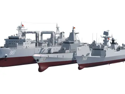  055 Zunyi Ship 054A Hengyang Ship 903 Replenishment Ship 3D model
