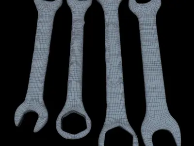 Wrenchs Middle Poly 3D model purchase