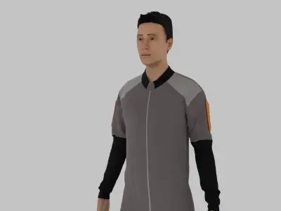 Parachute Jumper Low-poly 3D model