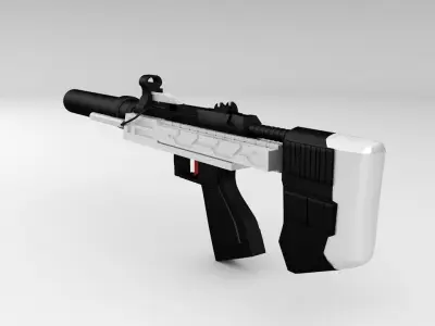gun 001-5  Low-poly 3D model