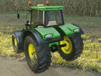 Modern Heavy Agriculture Tractor Low-poly 3D model