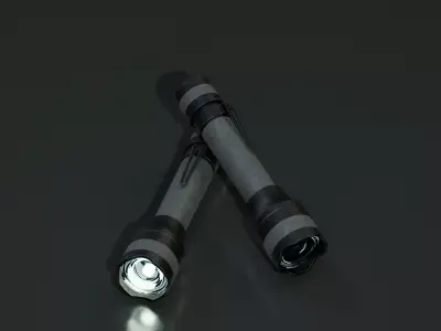 Realistic Flashlight Low-poly 3D model